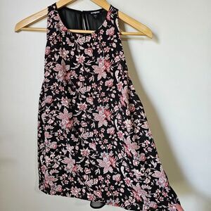 EUC EXPRESS FLORAL SHEER BACK SWING STYLE TANK TOP SIZE M